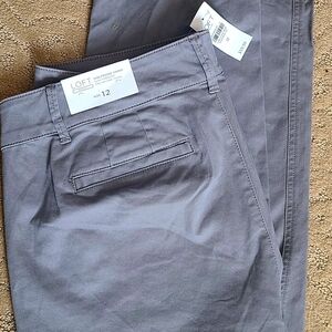 LOFT Charcoal Girlfriend Chinos